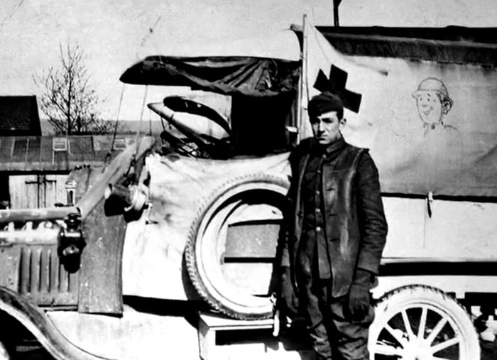16-Year-Old Walt Disney As A Red Cross Ambulance Driver During WWI
