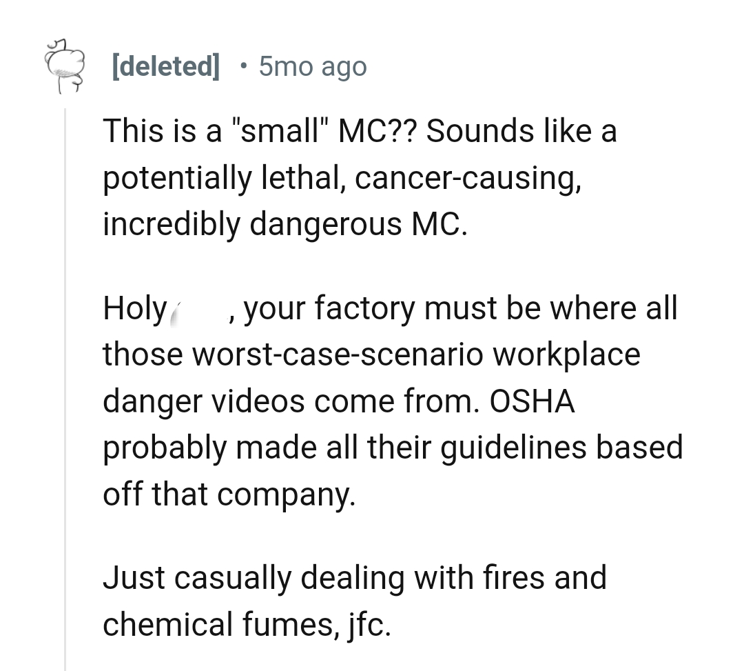 OSHA must have made their guidelines with them as the example