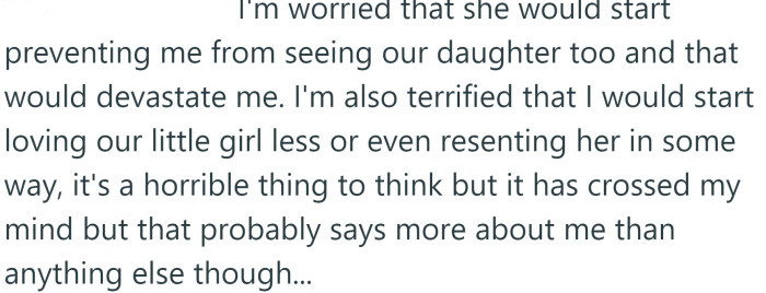 He is concerned that his ex might not let him see his little girl.