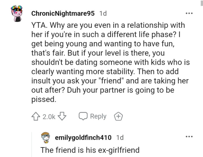 The OP shouldn't be dating someone with kids