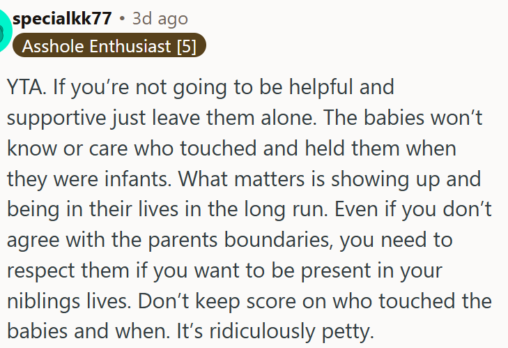 Being involved in siblings’ lives starts with respecting their parents’ rules.