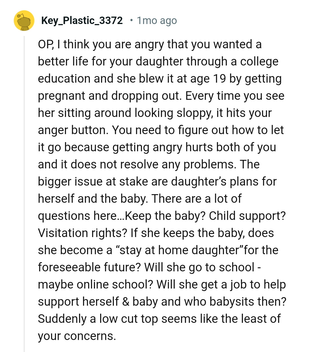 The OP should let go