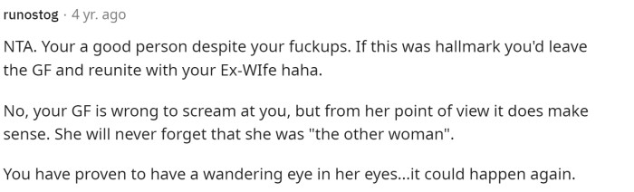 This is very true that it could happen again, and the way they got together could definitely happen again.