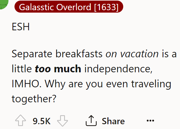 They shouldn't even travel together with their views