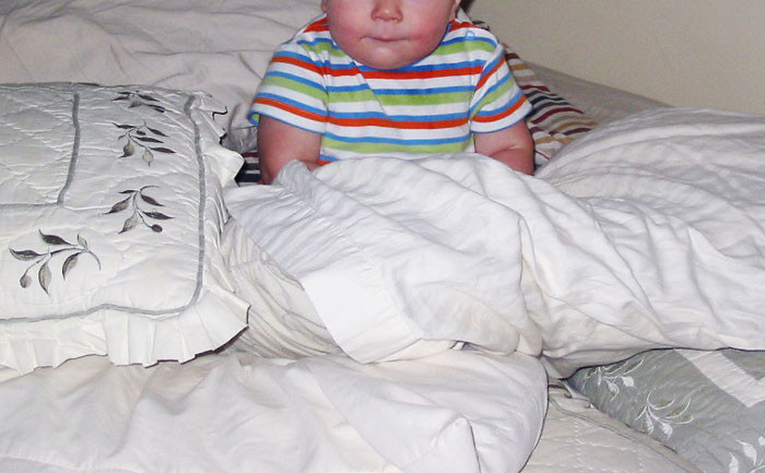 30. Placing pillows around your baby