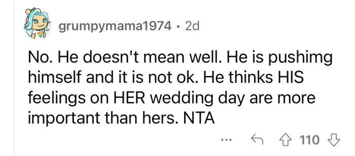 It's OP's wedding, and she gets to decide the specifics of it.