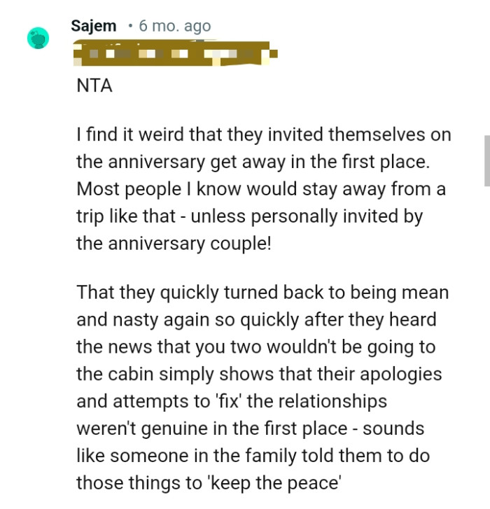 You stay away unless you're personally invited