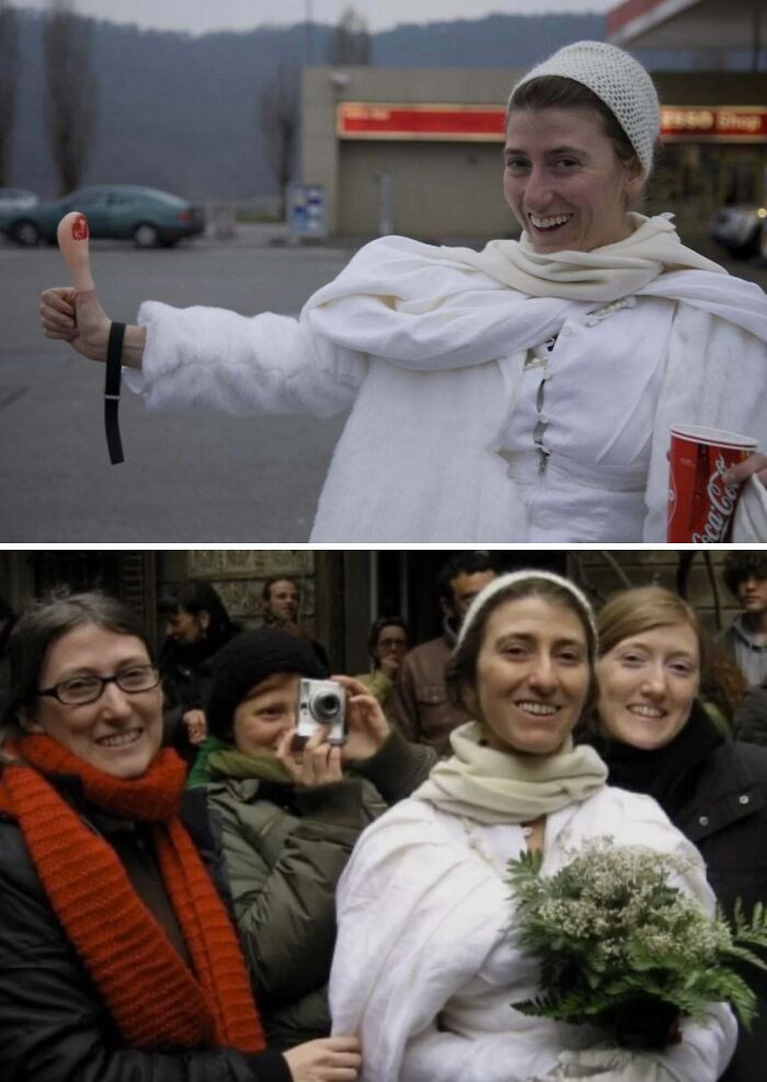"On 8 March 2008, Italian Performance Artist Pippa Bacca Began Hitchhiking From Milan To Jerusalem In A Wedding Dress As Part Of The “Brides On Tour” Project For World Peace"