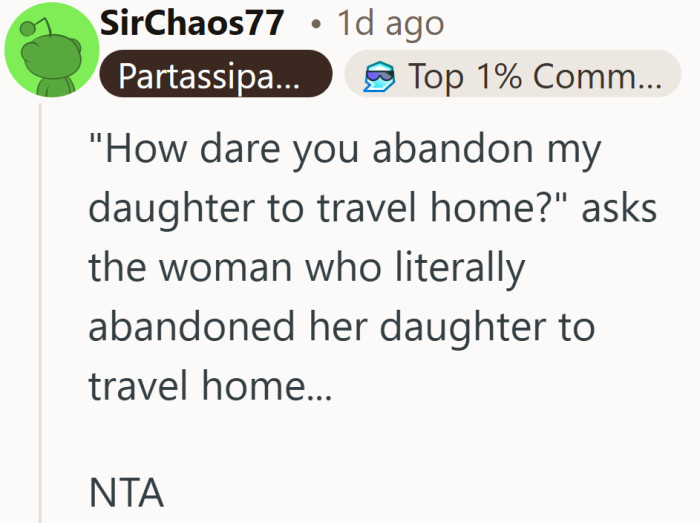 Family arguments get complicated when the accusation circles right back to the person making it.