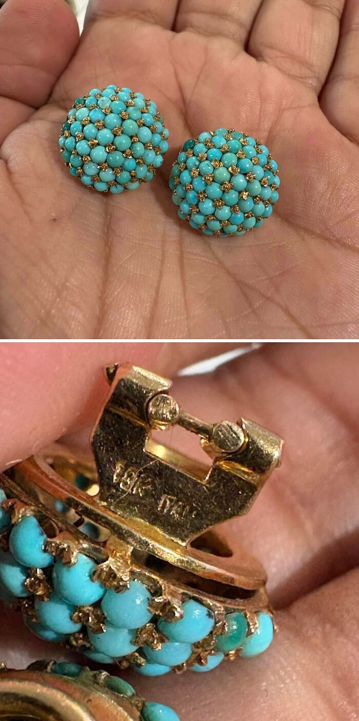 "Absolutely Speechless On My Mom’s Find This Morning At The Flea Market… She Didn’t Even Realize That These Were Marked 18k"