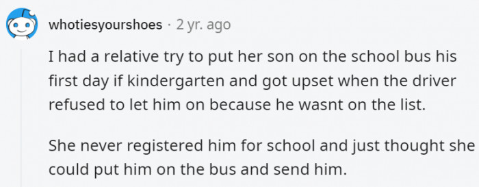 At least she wanted to send him to school, but come on, please ask about proper parenting and what to do.