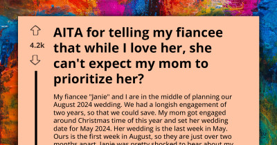 Man Has Trouble With Mother Scheduling Her Wedding Close To His, Leaving His Fiancée Feeling Overshadowed