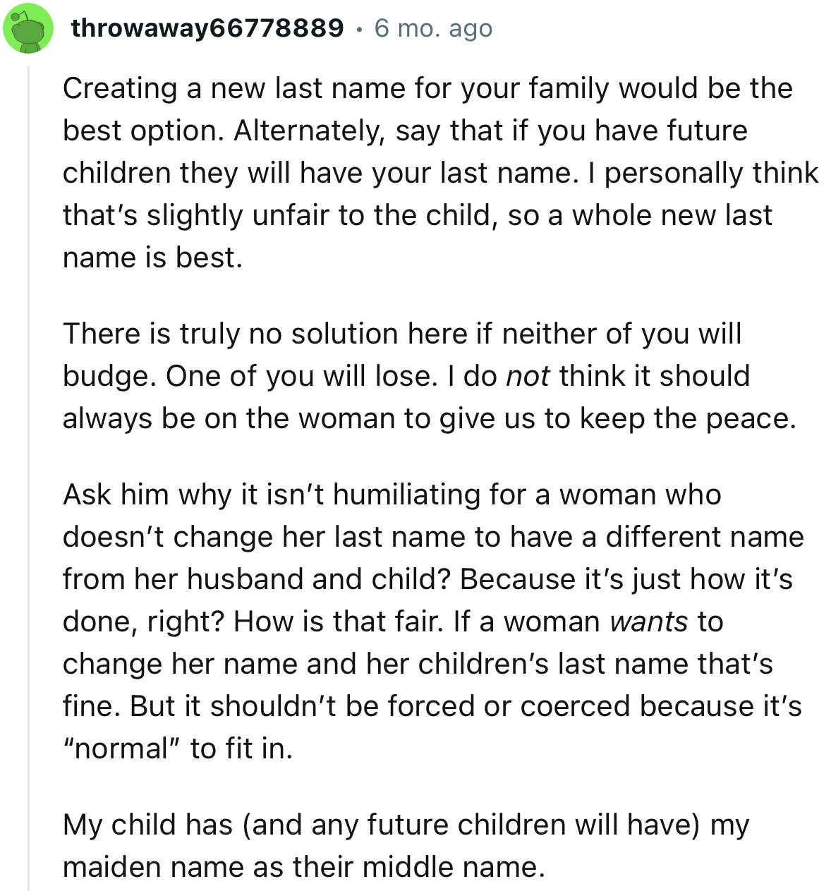 “There Is Truly No Solution Here If Neither of You Will Budge. Creating a New Last Name for Your Family Would Be the Best Option.”