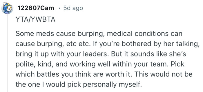 “Pick which battles you think are worth it. This would not be the one I would pick personally myself.”