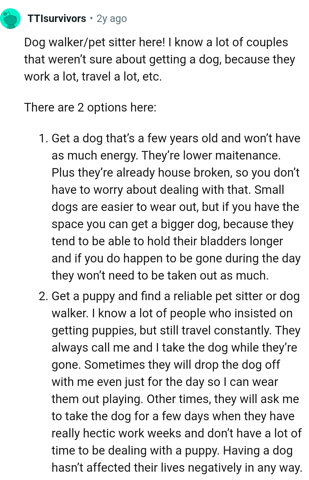 There are two options to choose from