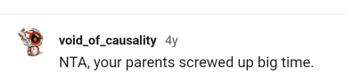 The OP's parents really messed up