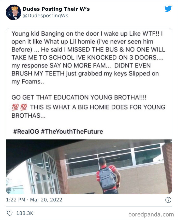 21. What a big homie does for younger brothers