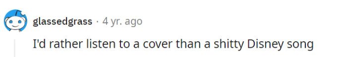 Agreed, a good cover can often outshine a lackluster Disney tune. Variety in music is always a win!