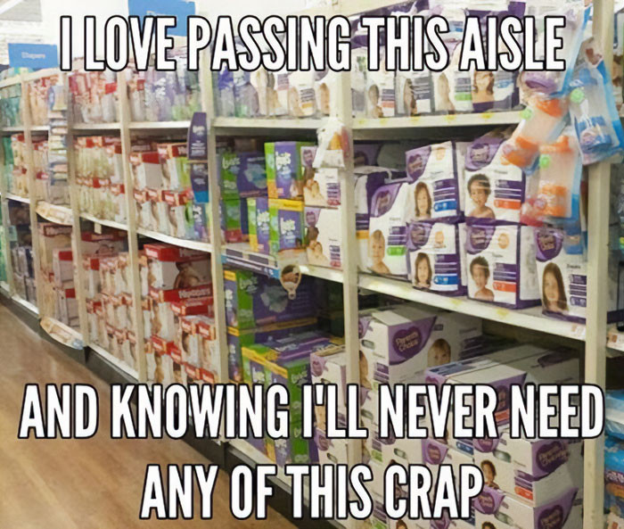 1. Not having to pass this aisle at all is a relief.