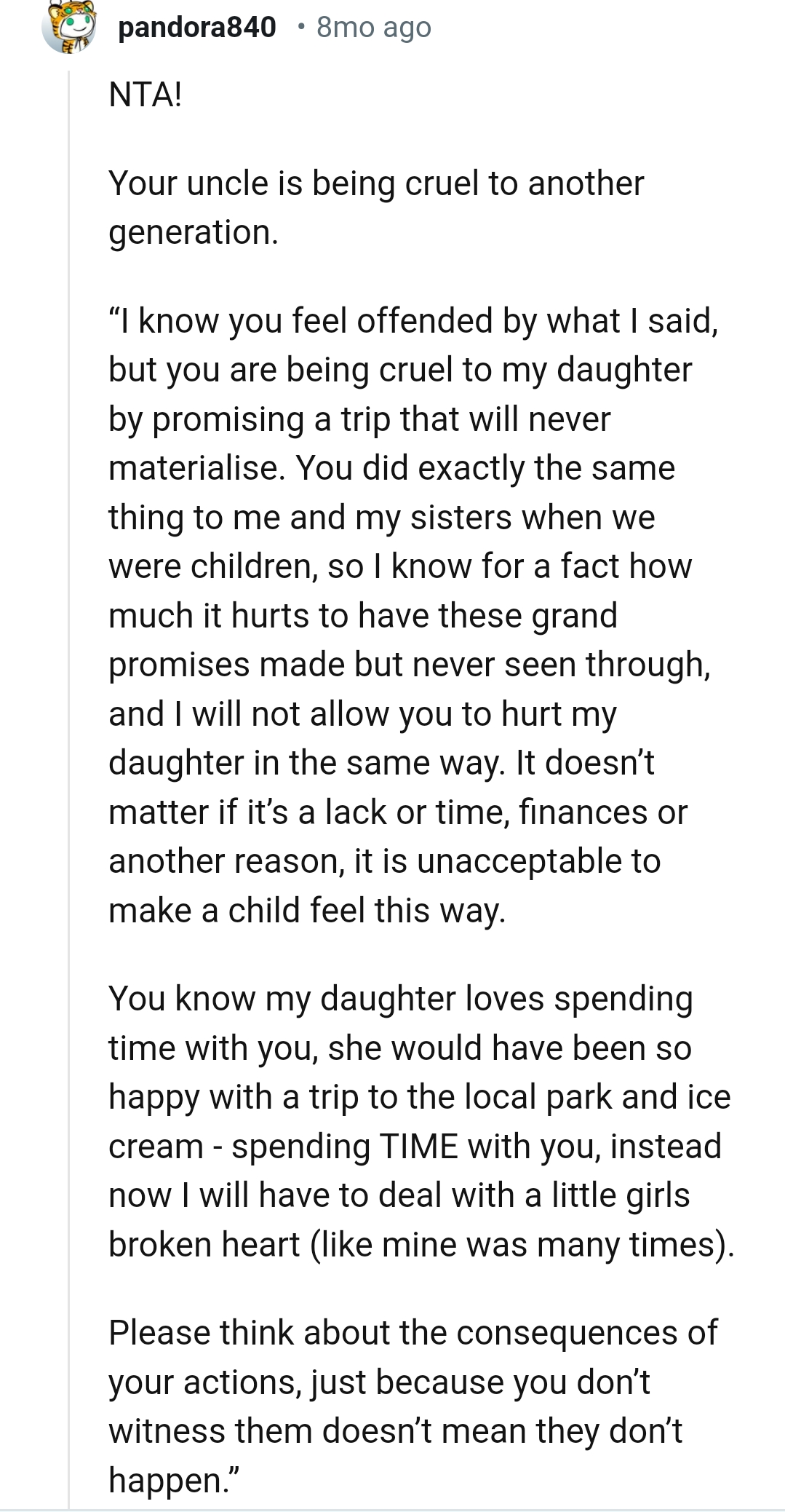 OP's Uncle is Being Cruel to Another Generation