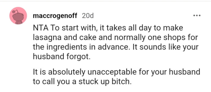 It sounds like the OP's husband forgot