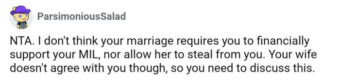 OP and his wife need to get on the same page