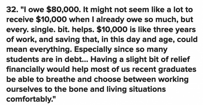 It means you wouldn't have to take that third job to afford food.