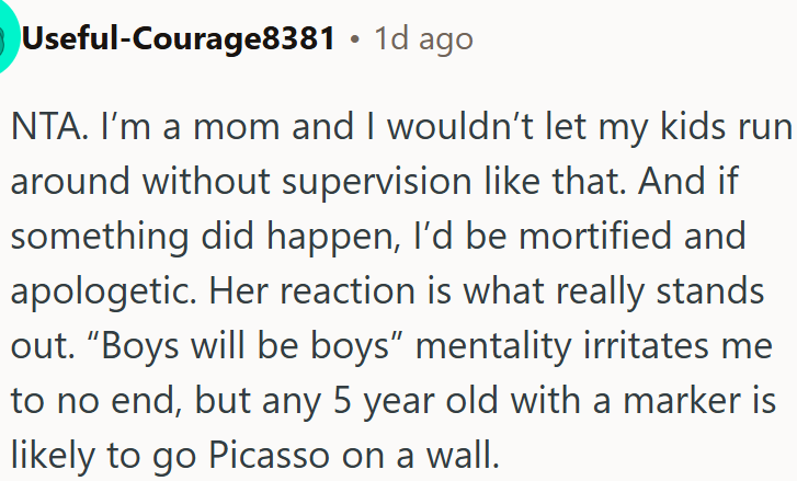Her response is the most striking part.