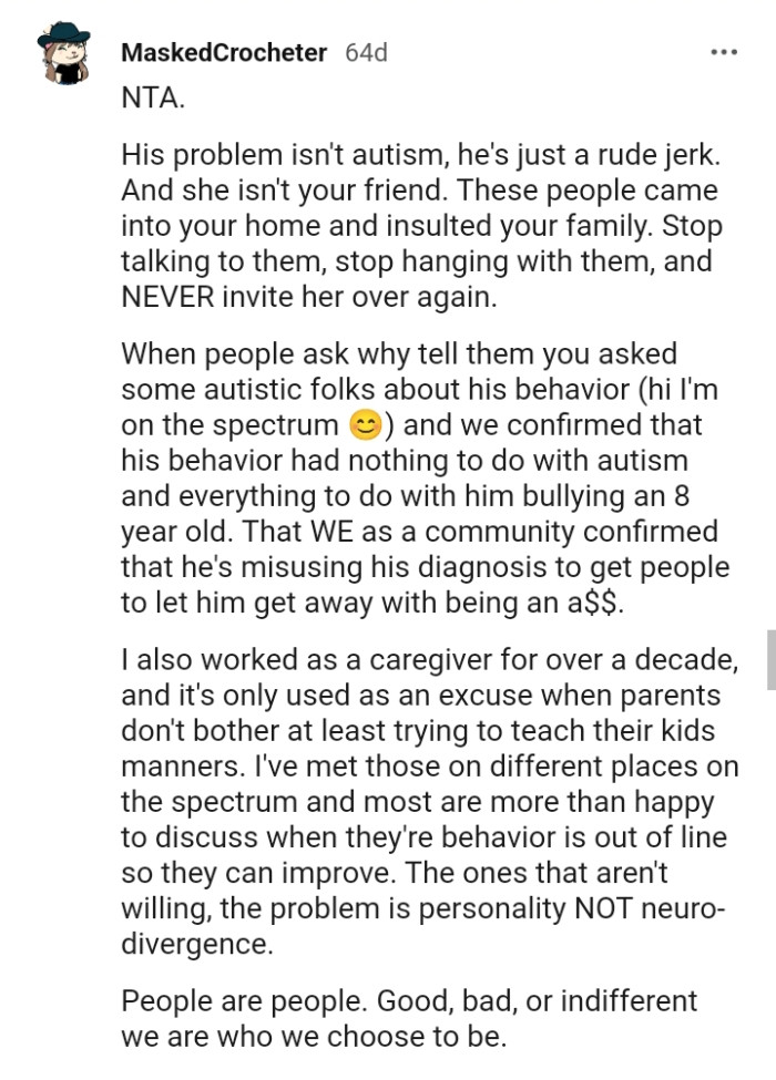 This Redditor worked as a caregiver for decades.