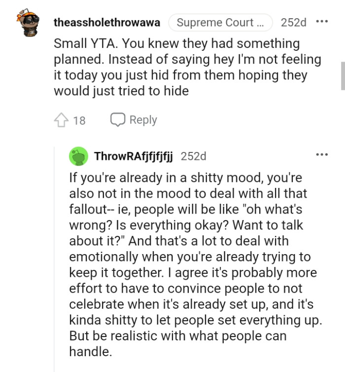 The OP knew that they had something planned for him