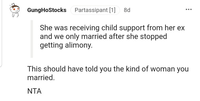 According to this Redditor, OP wasn't paying attention to the red flags.