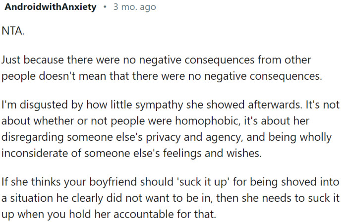 She showed no sympathy or regret. Clearly a narcissist.