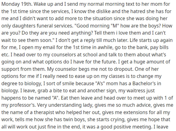 OP is attempting to reestablish their regular or usual daily activities.