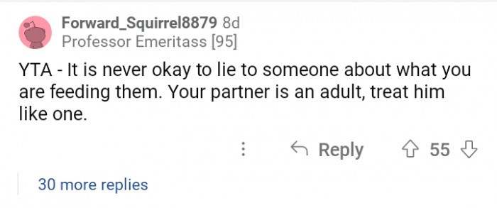 20. Please tell your husband to find another partner.