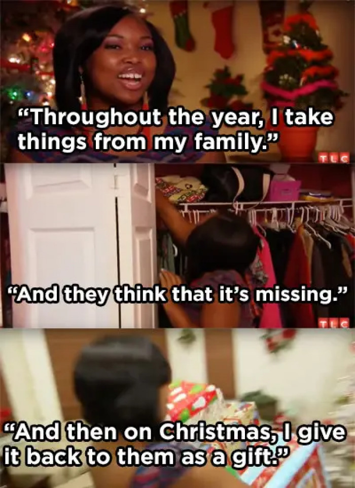 21. The gift master who stole her family members' belongings and gifted them back as Christmas presents