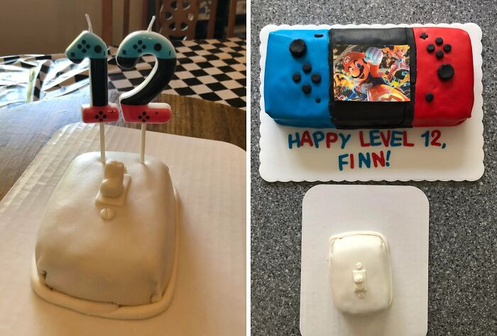 "My nephew asked for a Switch cake for his birthday. Apparently, I misunderstood the assignment. Just kidding, I had to prank the kid first."