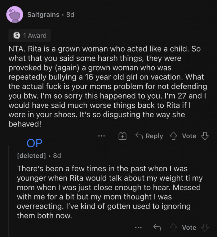 She acted like a child and got treated like one.