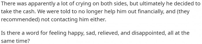 There was a lot of crying on both sides: