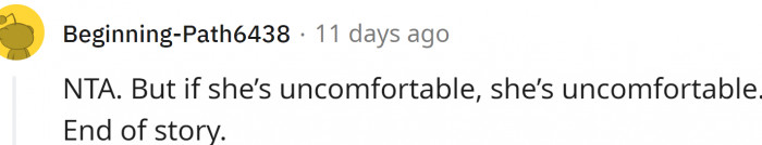 If she’s uncomfortable, she’s uncomfortable