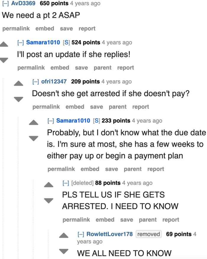 Redditors are eager to hear updates on the OP's story. They want to see the mother's reaction.