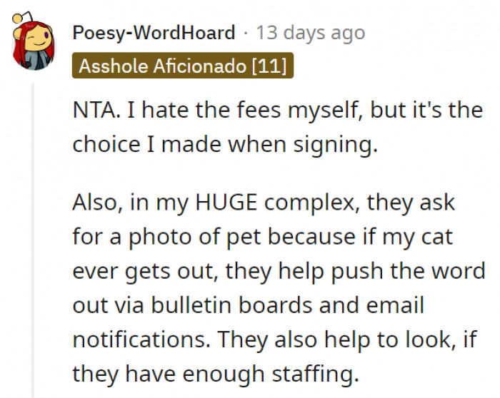 This is a great reason for disclosure of information about your pets!