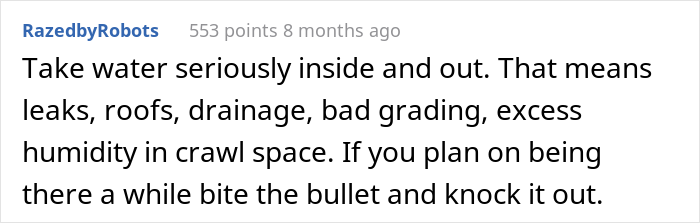 You should have water only in places where it should be