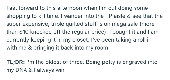 Well, OP decided to buy it herself. And her roommate won’t be using any for sure