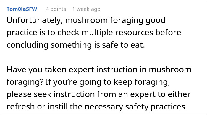 The OP's fault here is that he didn't look further into mushroom foraging.