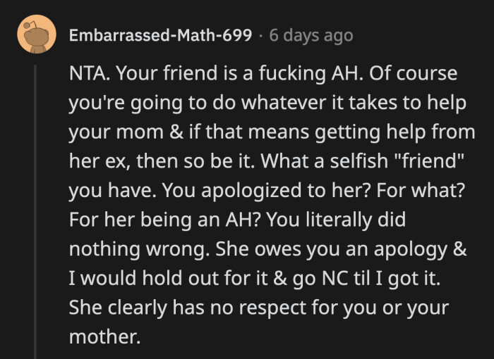 OP's only priority at that time was her mom's well-being. I highly doubt she was worried about anything else, let alone Jane's feelings.