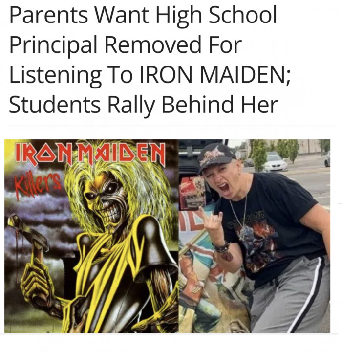 Parents Want High School Principal Removed For Listening To IRON MAIDEN; Students Rally Behind Her