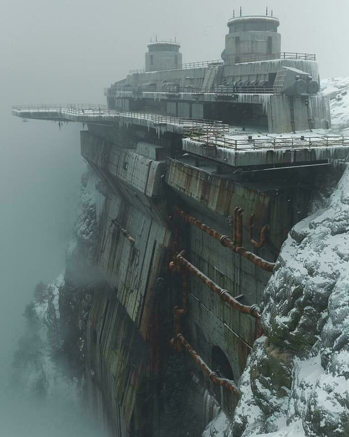 Majestic Abandoned Structure In The Mountains