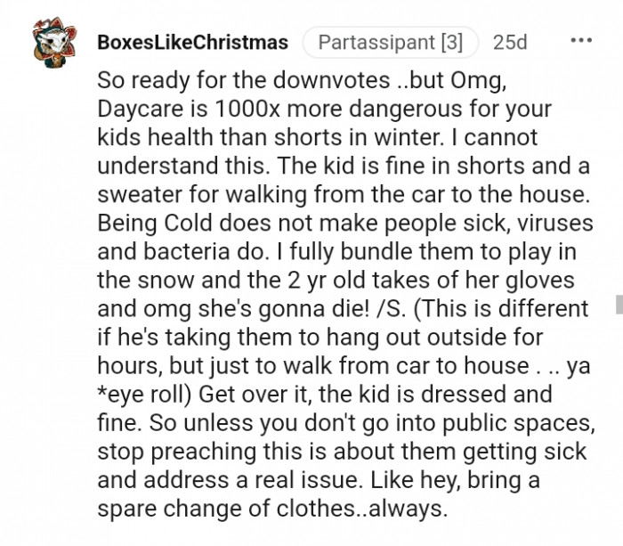 The kid is dressed and fine