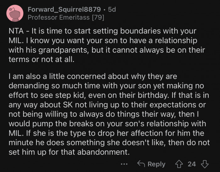 Op needs to start setting some boundaries with her MIL.