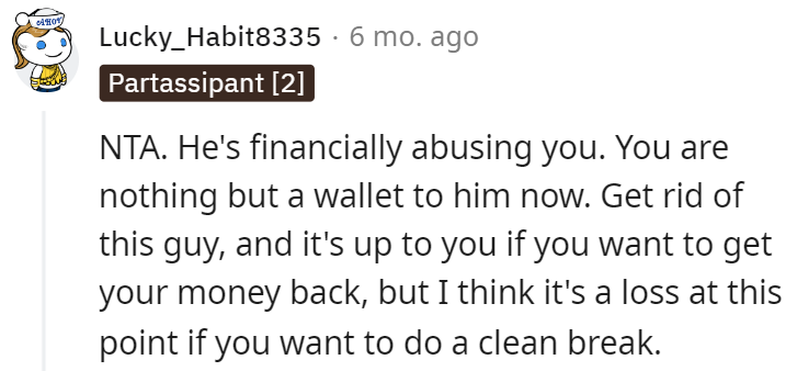 Financially Abusing OP